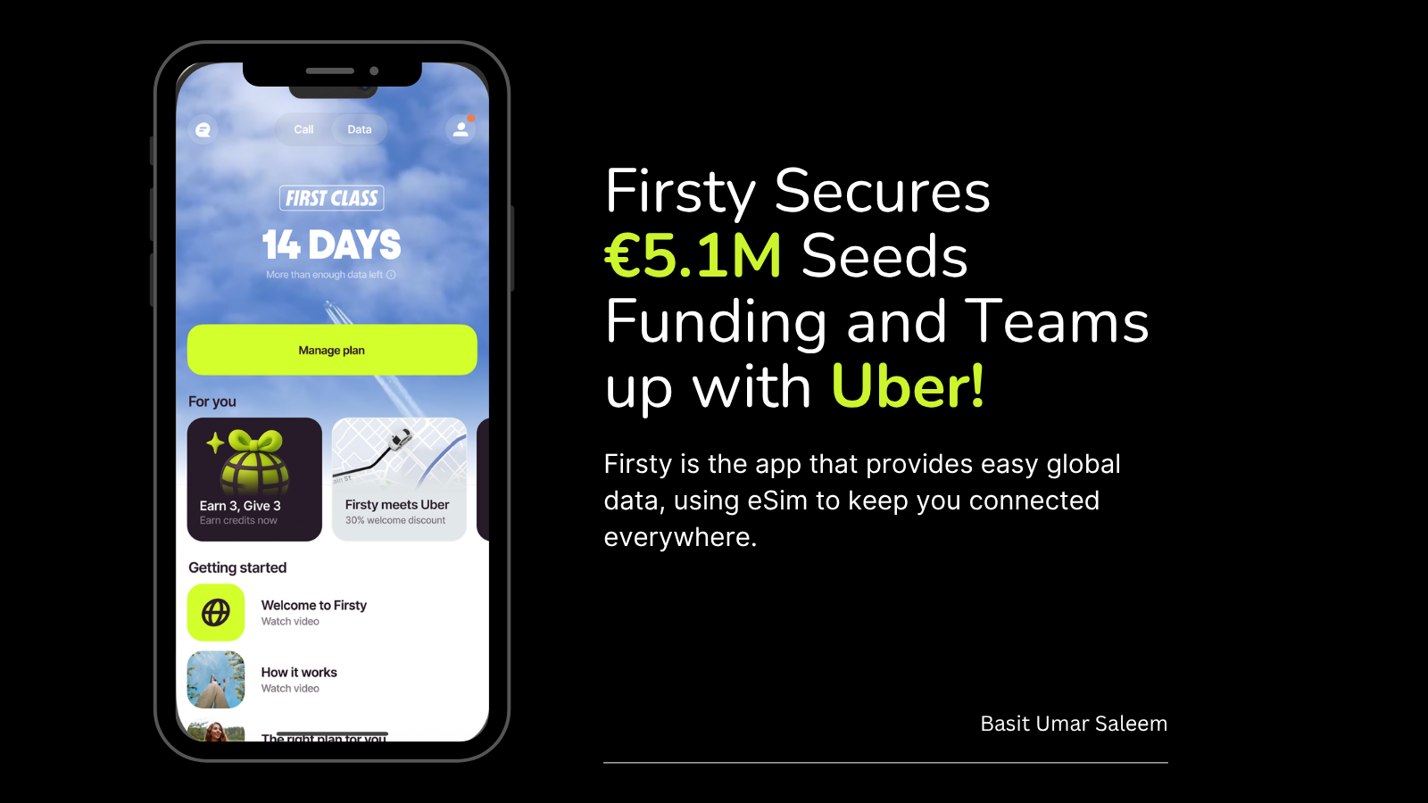 Firsty travel eSIM app — Flutter iOS and Android